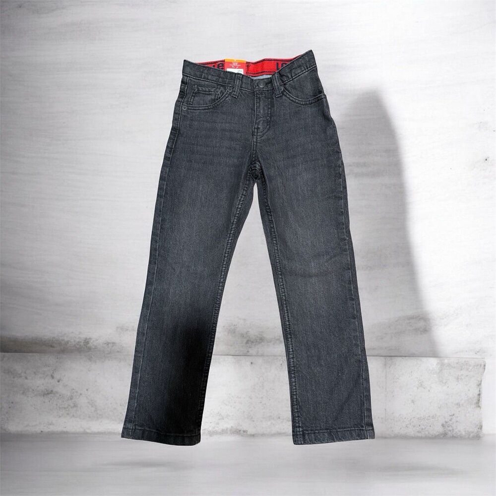 Levi's 511 Boys Slim Black Denim Jeans Stretch Adjustable Waist Size 7